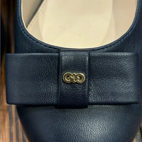 COLE HAAN Bow Tie Wedge Adair Grand Leather Wedges Pumps Shoes Women's Sz 9 B - Picture 3 of 7